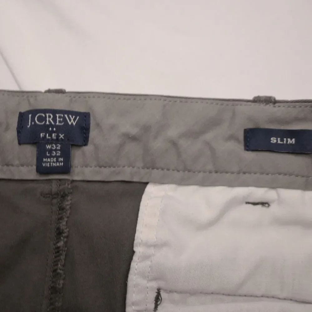 J.Crew Gray Flex‎ Slim Fit Pants Men's 32x32 Measures 34x31